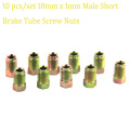 10Pcs 10mm x 1mm Male Short Brake Pipe Screw Nuts Replacements Accessories Brake Tube Screw Nuts For 3/16" Metric Braking Tubes