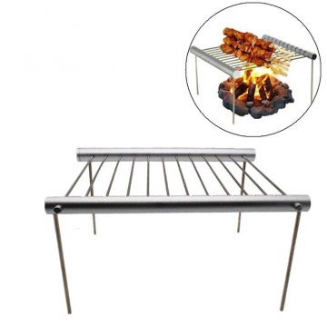 BAYCHEER Picnic Barbecue Oven Rack Outdoor Travel Camping Portable BBQ Grill Stainless Steel Simple Tube Detachable BBQ Stent