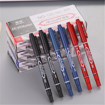 Oily Black whiteboard Marker pens Double-Headed the art Brush pen drawing Office Chool supplies