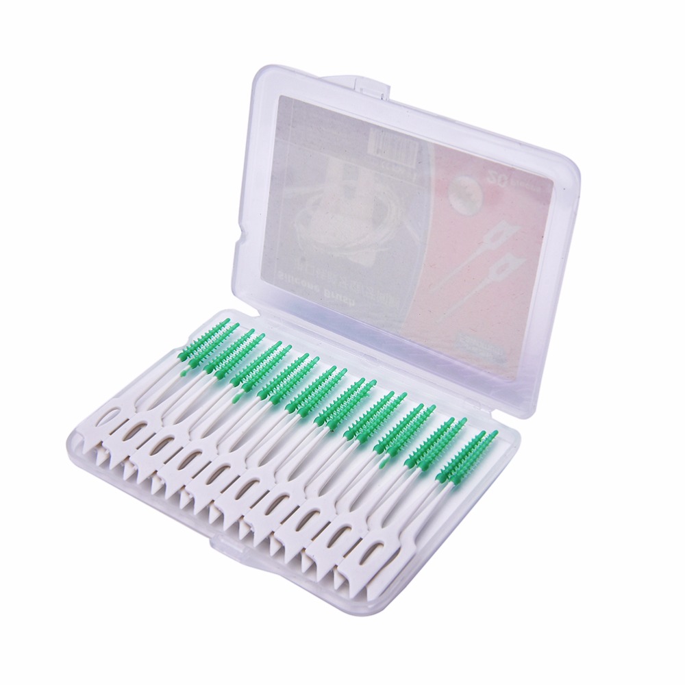 40pcs/2box Push-Pull Interdental Brush Gum Interdental Brush Toothbrush Oral Care Toothpick Orthodontic Wire Brush