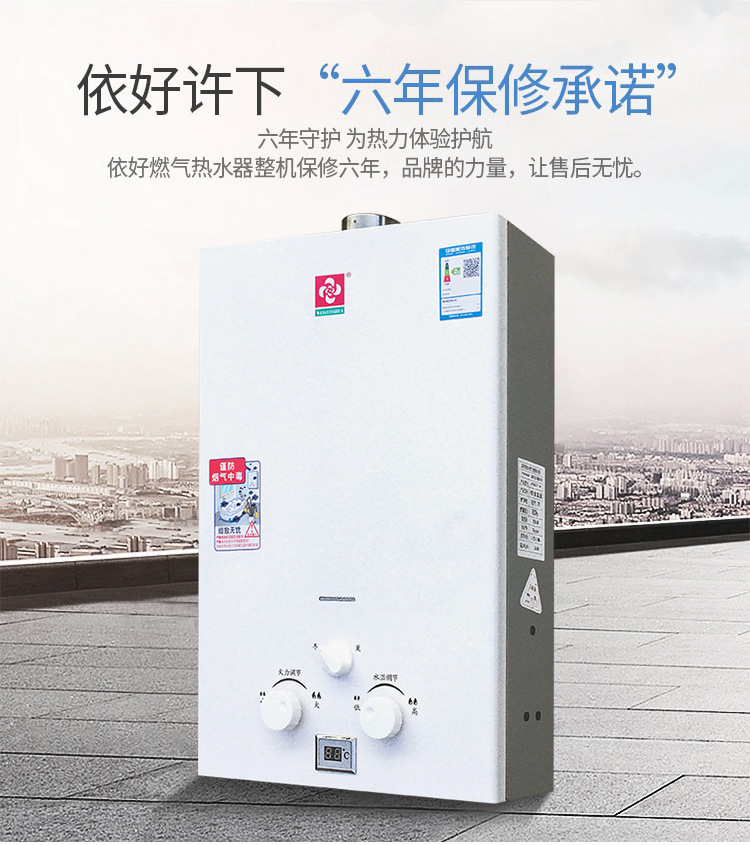 12L gas water heater household bath natural liquefied gas strong exhaust thermostat gas flue.