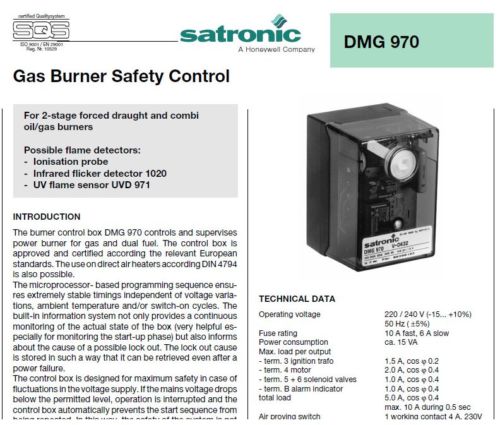DMG970 MOD.03 Honeywell Control Box for Gas Burner Safety Controller New Original