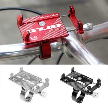 Bicycle Phone Holder Bike Handlebar Scooter Aluminum Alloy Clip Stand GPS Bicycle Mount Bracket for 3.5-6.2inch Smartphone FS