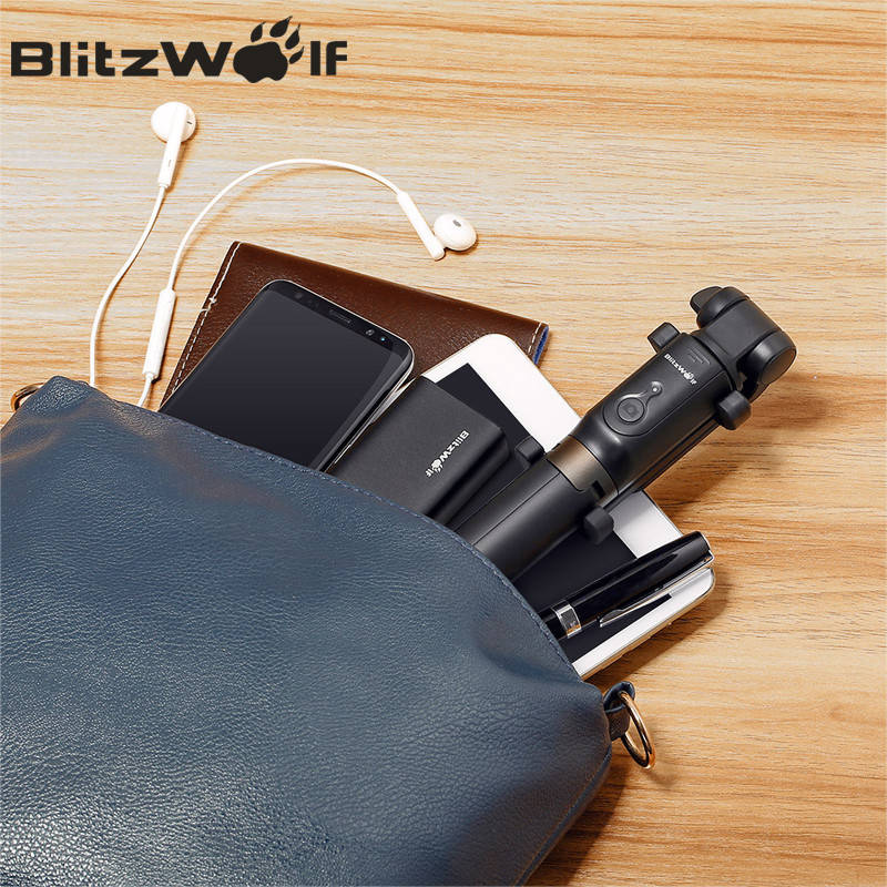 BlitzWolf BS3 Wireless bluetooth Selfie Stick Mini Tripod Extendable Foldable Monopod For iPhone For Samsung Xiaomi Huawei Phone