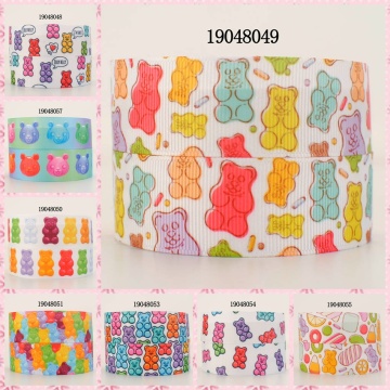 10yards -different sizes -candy bear pattern ribbon printed Grosgrain ribbon diy 19048048