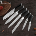 Sowoll 6pcs Stainless Steel Kitchen Knife Set Chef Slicing Bread Santoku Utility Paring Knives Fruit Kitchen Cooking Home Gadget