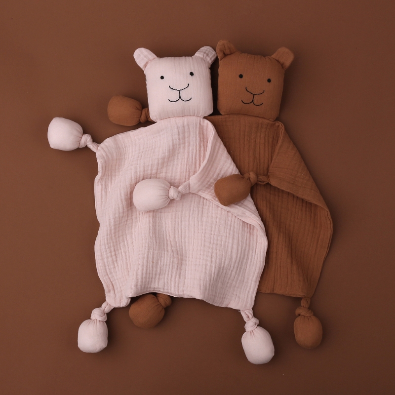 2021 Cute Organic Muslin Soft Blanket Animal Toy Baby Plush Toy Handkerchief Appease Towel A2UB