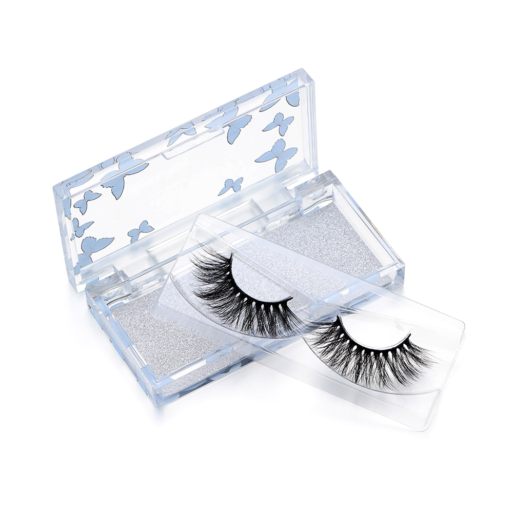 Fashion Butterfly Pattern False Eyelashes Makeup Packaging Box Empty Lash Boxes Clear Plastic Fake Eyelash Case with Inside Tray