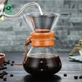 Heat-resistant 400ml Glass Coffee Pot with Stainless Steel Filter Drip Coffee Kettle Dripper Pour Over Coffee Maker Barista Tool