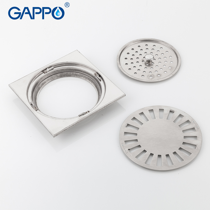 GAPPO Drains bathroom stopper stainless steel 15*15cm anti-odor shower drain strainer bathroom waste drains water drain