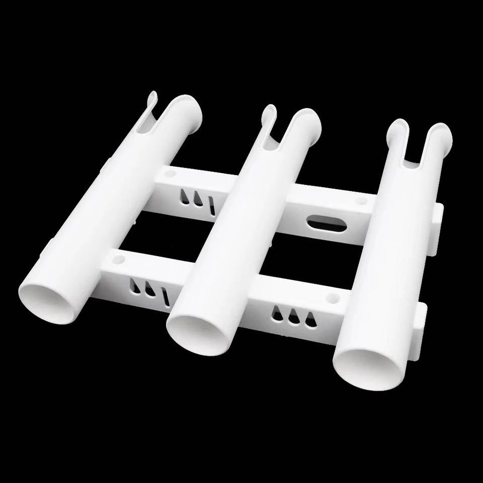 3 Tubes Link White Plastic Fishing Rod Racks Holder Socket for Boat Marine Fishing Box Kayak Boat Yacht