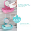 Suction Cup Soap Dish Vacuum Sucker Soap Dish Bathroom Soap Boxes Double Layers Strong Sucker Soapbox Soap Draining Holder