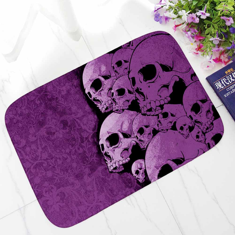 Zeegle Skull Outdoor Rugs Home Entrance Doormat Non-slip Area Rug For Living Room Kids Bedroom Carpet Bedside Rugs Bathroom Mat