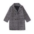 Baby Boy Girl Wool Jacket Long Double Breasted Warm Toddle Teens Lapel Tweed Coat Spring Fall Winter Baby Outwear Clothes 2-14Y