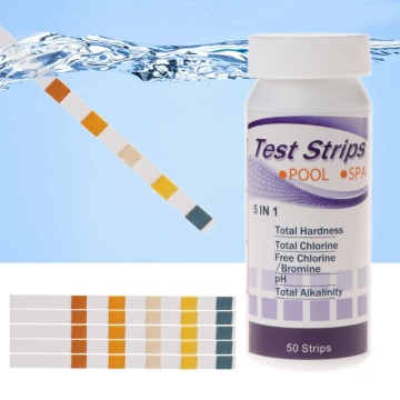 50 Strips Water Quality Test Paper Strips 5 in1 Pool Spa PH Chlorine Alkalinity Bromine Hardness Water Tester