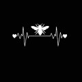 YJZT 13CM*5.4CM Bee Lifeline Heartbeat Vinyl Car Sticker Decal Honey Bee Window Decal Sticker Black/Silver C19-0004