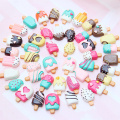 10Pcs DIY Candy Color Ice Cream Charms Supplies Slime Toys Phone Case Decoration Handmade Craft Ornament Accessories Girls Toys