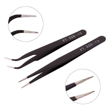 Eyebrow Tweezer Stainless Steel Black False Fake Eyelash Tweezers Extension Nippers Pointed Clip Set Makeup Tool