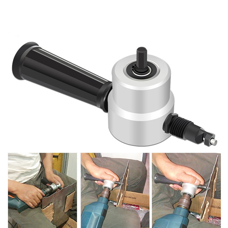 Nibble Metal Cutting Double Head Sheet Nibbler Saw Cutter Tool Power Drill Attachment Free Cutting Nibbler Sheet Metal Cut