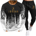 Hot men's sets t shirts + pants two pieces sets casual tracksuit basketball new fashion print suits sportwear fitness shirts