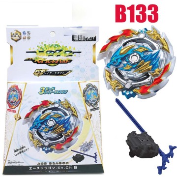 Burst B-133 Spinning Top with Launcher & 3 Gyro Caps Metal Fusion Ggyroscope Starter Battle Fight Toys for Children Boys Gifts