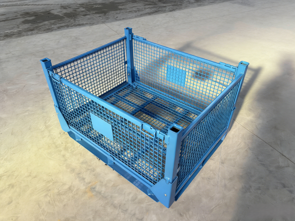 blue Collapsible Mesh Turnover Box1