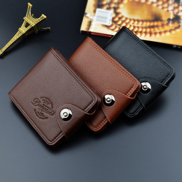 Hot Selling Fashion Men's Wallet European and American Magnetic Buckle Multifunctional Short Wallet Men Standard Wallets PU