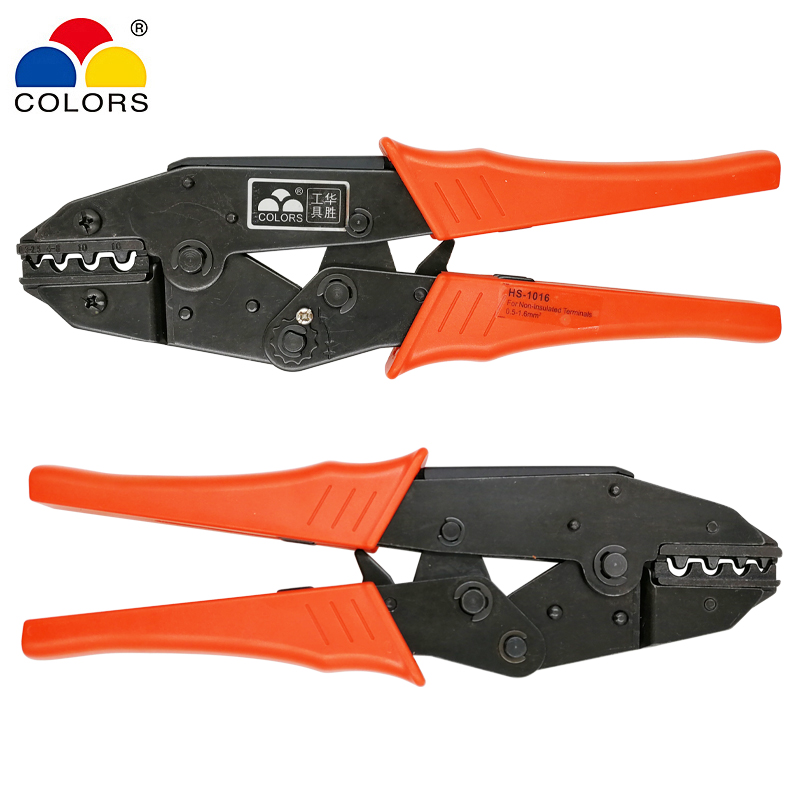 COLORS HS-1016 crimping pliers for non-insulated terminals clamp european style capacity 0.5-16mm2 20-5AWG hand tools