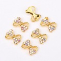 10PCS/bag Nail Decoration 3D Hollow Bow Tie Shape Shiny Manicure Charm Alloy Nails Charms For Manicure Decoration QB040-042