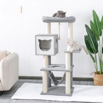 Domestic Delivery Cat Toy Scratching Wood Climbing Tree Mouse Toy Cat Jumping Toy Climbing Frame Cat Furniture Scratching Post