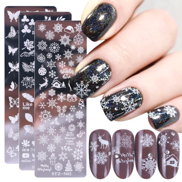 1pc Nail Art Stamping Plate Snowflakes Geometry Flowers Leaf Stamp Templates For Manicure Printing Stencil Tools LASTZN01-12