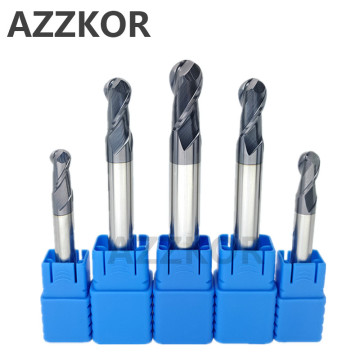 Milling Cutter Alloy Coating Tungsten Steel Tool 100L Hrc50 Lengthening Ball Nose Endmills AZZKOR Top Milling Cutter Endmill