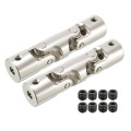 uxcell 2pcs Rotatable Universal Joint 6mm to 8mm 4mm to 10mm Bore Dia Steering Gear U Joint Coupler Shaft Coupling M3 M4 Thread