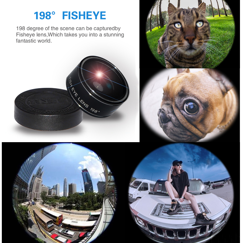TOKOHANSUN Mobile Phone Lens 3in1 Kit Universal Clip Smartphone Camera Lenses Wide Angle Macro Fish Eye for IPhone 7 6s Samsung