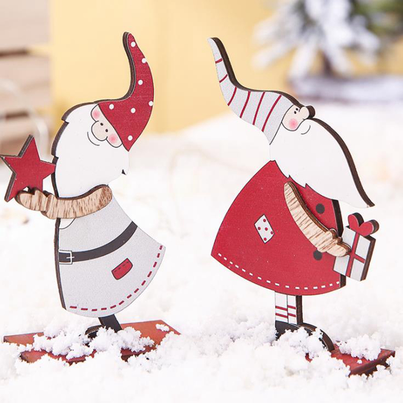 1pc DIY Santa Claus Car Christmas Pendants Wooden Xmas Assemble Ornament For Home Decor Party Supplies Kids Gift Desktop Craft