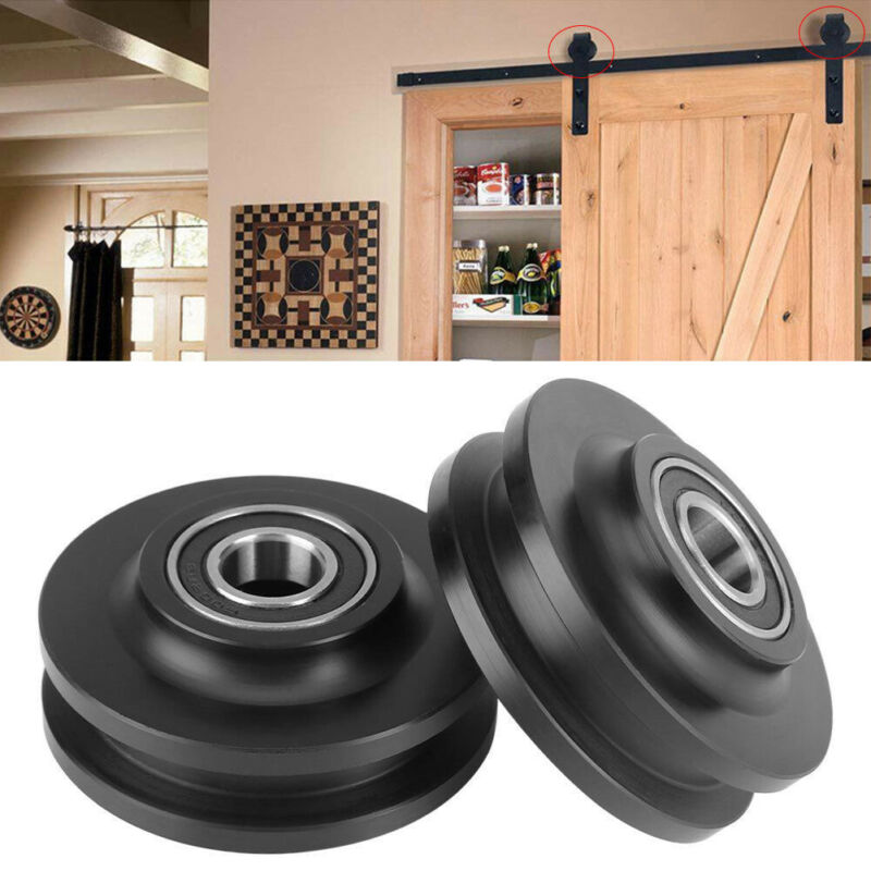 New Arrival Black 1Pc POM Sliding Barn Wooden Door Wheel Closet Hardware Track Roller Window Home Improvement Wheel