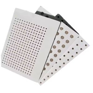 Perforated acoustic gypsum ceiling tile