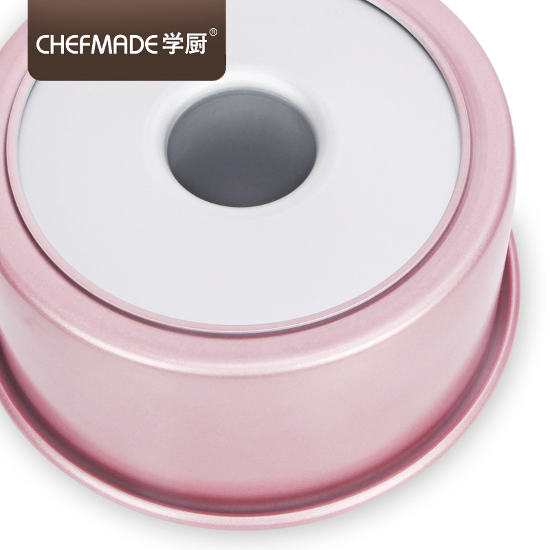 CHEFMADE Pink Lady 4-6-8 Inch Anode Round Household Baking Cake Mold Rose Gold Bottom Sponge Cake Moulds Oven Baking Tools