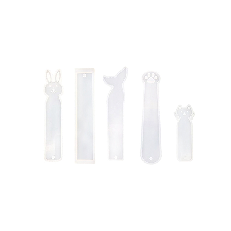 5 Pack Silicone Bookmark Mold DIY Bookmark Casting Mould Making Epoxy Resin Jewelry DIY Craft Silicone Transparent Mold Mermaid