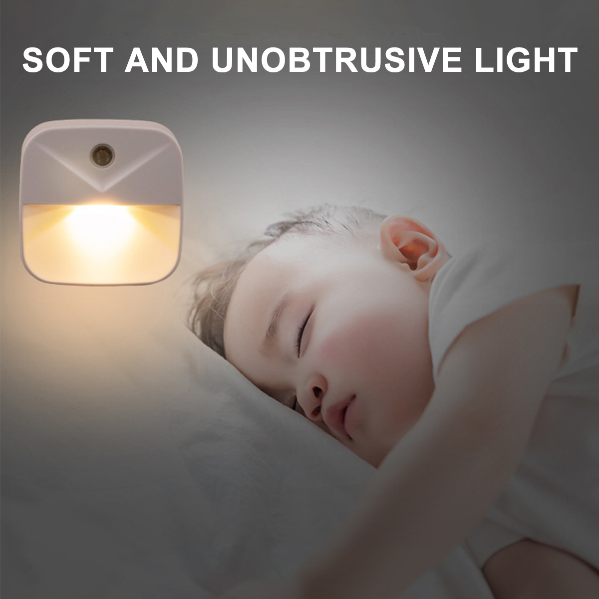 LED Night Lights Dusk-to-Dawn Mini Auto Light Sensor Control EU US Plug in LED Night Lamp For Kids Baby Bedroom Bedside Lamp