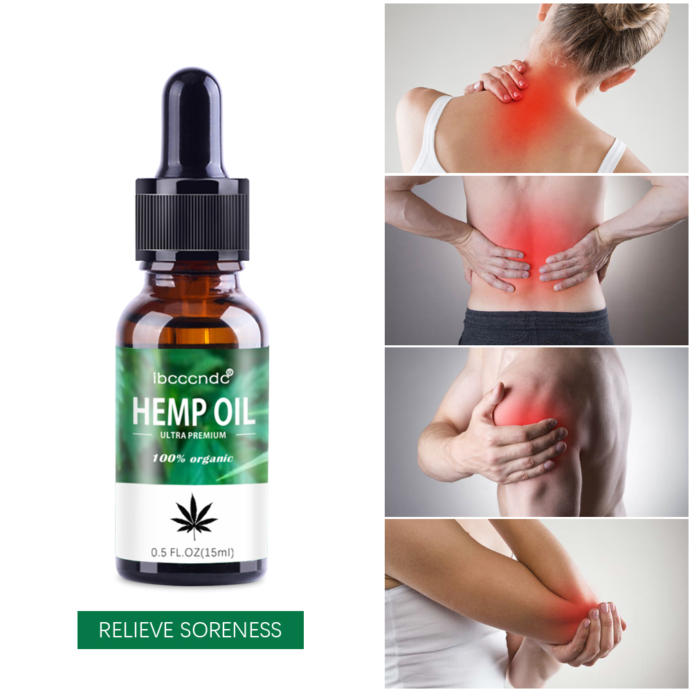 15/30ml Hemp OIL Relieve Muscle Soreness Pain Improve Sleeping Herbal Massage Essential Essence Hemp Seed Oil Body