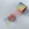 5yards 60mm/80mm Colorful Gradient Organza Stain Ribbon for DIY Crafts Wedding Party Decoration Cake Gift Bow Packaging Ribbon