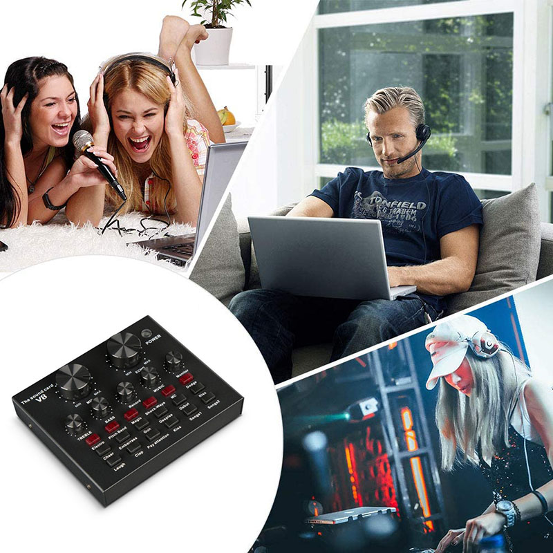 Nworld Live Sound Card Voice Changer Device For PS4/Xbox/Mobile Phone/iPad/Computer Recording YouTube LiveMe Facebook