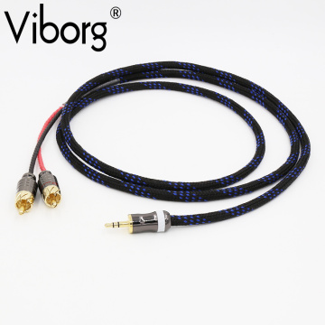 313R hifi audio cable 2 rca to 3.5MM hifi 1 to 2 audio video cable