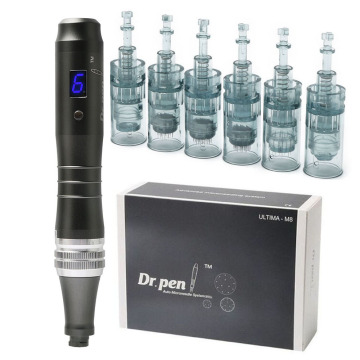 Dr pen Ultima M8 With 8pcs Cartridges Wireless Derma Roller Skin Care Kit Microneedle Therapy Rolling System Home Beauty Machine