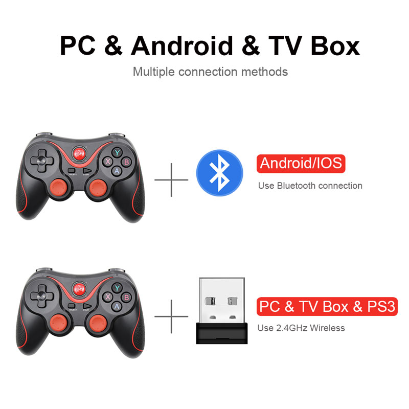 X3/T3 Wireless Gamepad Wireless Joystick Game Controller bluetooth BT3.0 Joystick For IOS Andriod Phone Tablet TV Box Holder