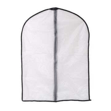 Transparent Garment Bag Suit Dress Overcoat Clothes Dustproof PEVA Cover Zipper L4MB