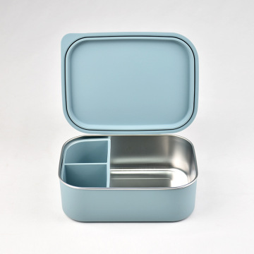 Stainless Steel Silicone Bento Lunch Box Divided Containers