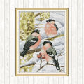 Bird and Blackberries Cross Stitch Package DIY Crafts 14ct 11ct Count Print Canvas Embroidery Kit Needlework Embroidery Patterns