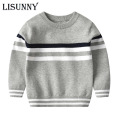 European American Style Boys Sweater Pullover 2020 Autumn Winter Kids Striped Children Baby Round Neck Sweater Fashion Clothes